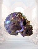 Chevron Amethyst Crystal Skull 5"