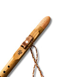 F# ~ 432 Hz Rose Quartz Gemstone English Brown Oak Native American Style Flute