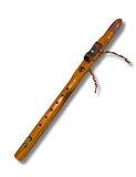 High Bb ~ Gemstone Native American Style Flute Made from Flute made from English Yew and English Character Brown Oak
